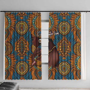 Personalized Black Girl Flora Window Curtain African Women