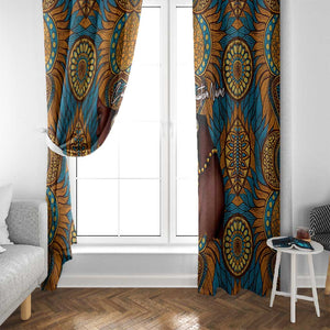 Personalized Black Girl Flora Window Curtain African Women