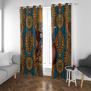 Personalized Black Girl Flora Window Curtain African Women