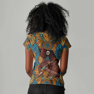 Personalized Black Girl Flora Women V-Neck T-Shirt African Women