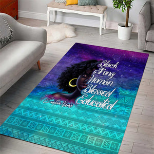 Black Strong Women Blessed Educated Area Rug African Girl