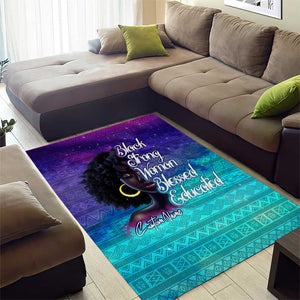 Black Strong Women Blessed Educated Area Rug African Girl