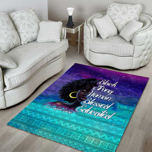 Black Strong Women Blessed Educated Area Rug African Girl