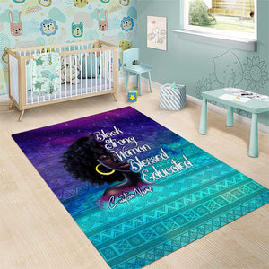 Black Strong Women Blessed Educated Area Rug African Girl