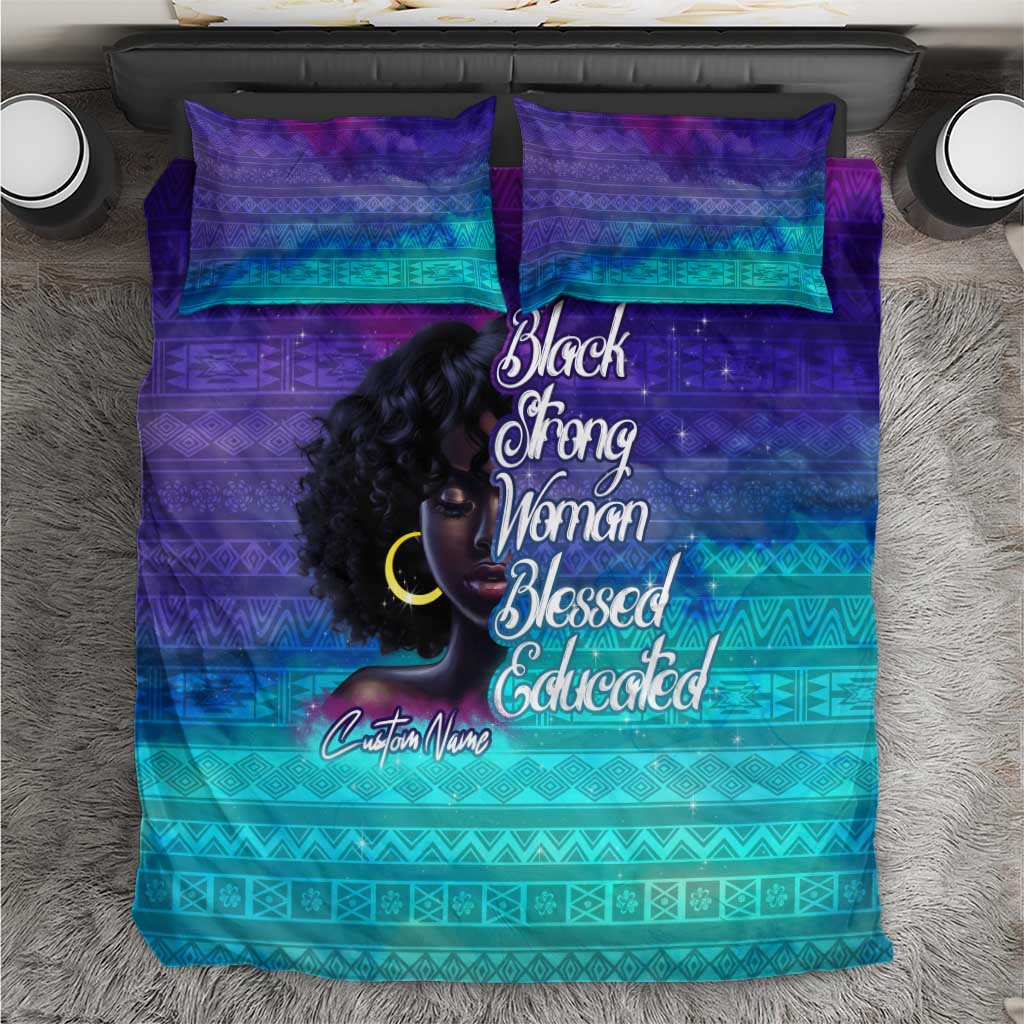 Black Strong Women Blessed Educated Bedding Set African Girl