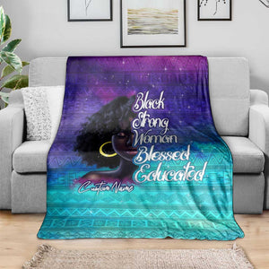 Black Strong Women Blessed Educated Blanket African Girl