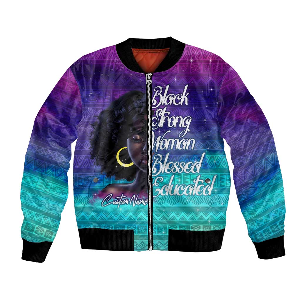 Black Strong Women Blessed Educated Bomber Jacket African Girl