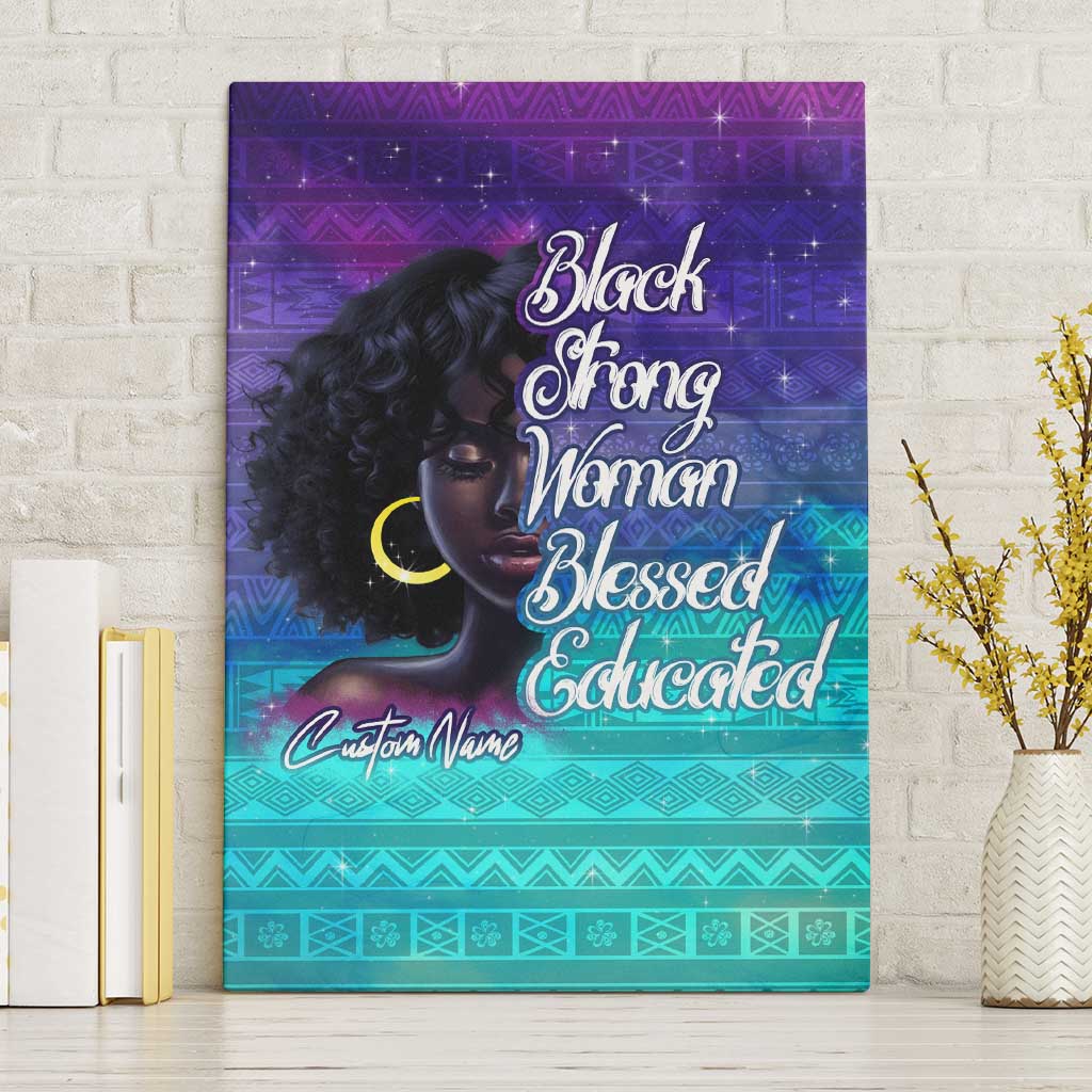 Black Strong Women Blessed Educated Canvas Wall Art African Girl