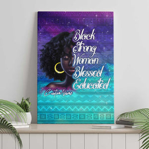 Black Strong Women Blessed Educated Canvas Wall Art African Girl