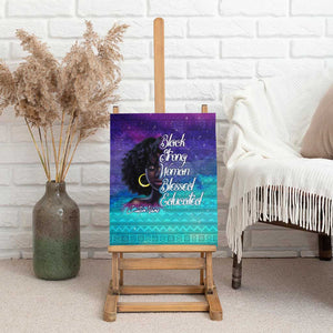 Black Strong Women Blessed Educated Canvas Wall Art African Girl