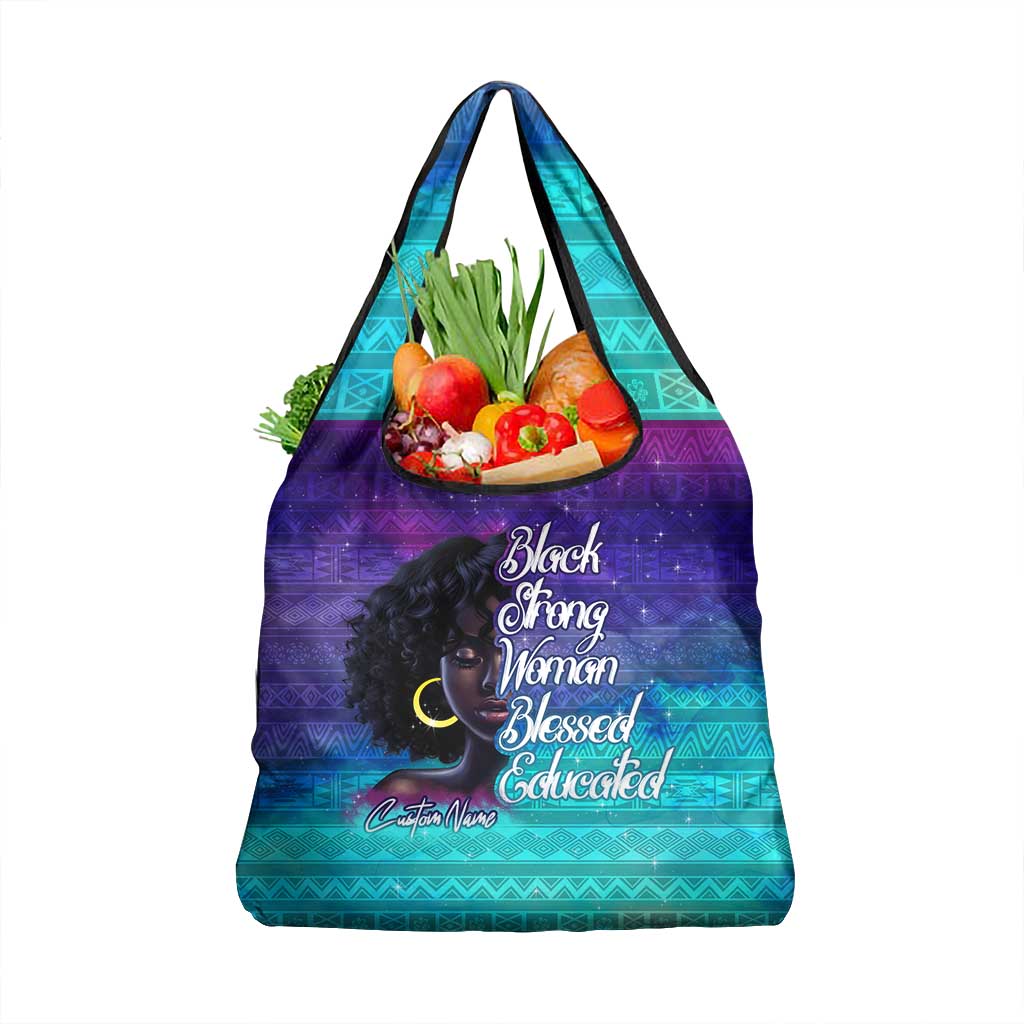 Black Strong Women Blessed Educated Grocery Bag African Girl