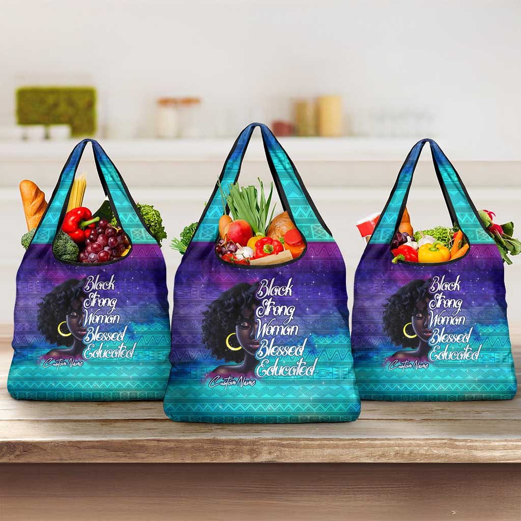 Black Strong Women Blessed Educated Grocery Bag African Girl