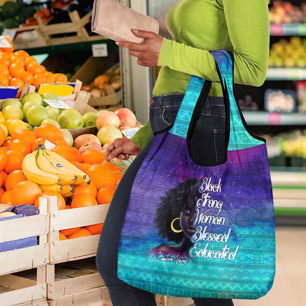 Black Strong Women Blessed Educated Grocery Bag African Girl