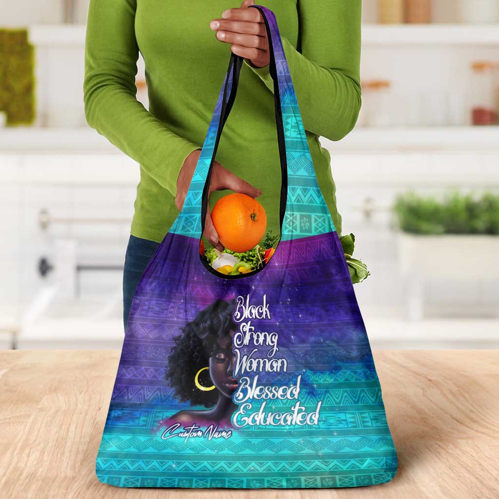 Black Strong Women Blessed Educated Grocery Bag African Girl