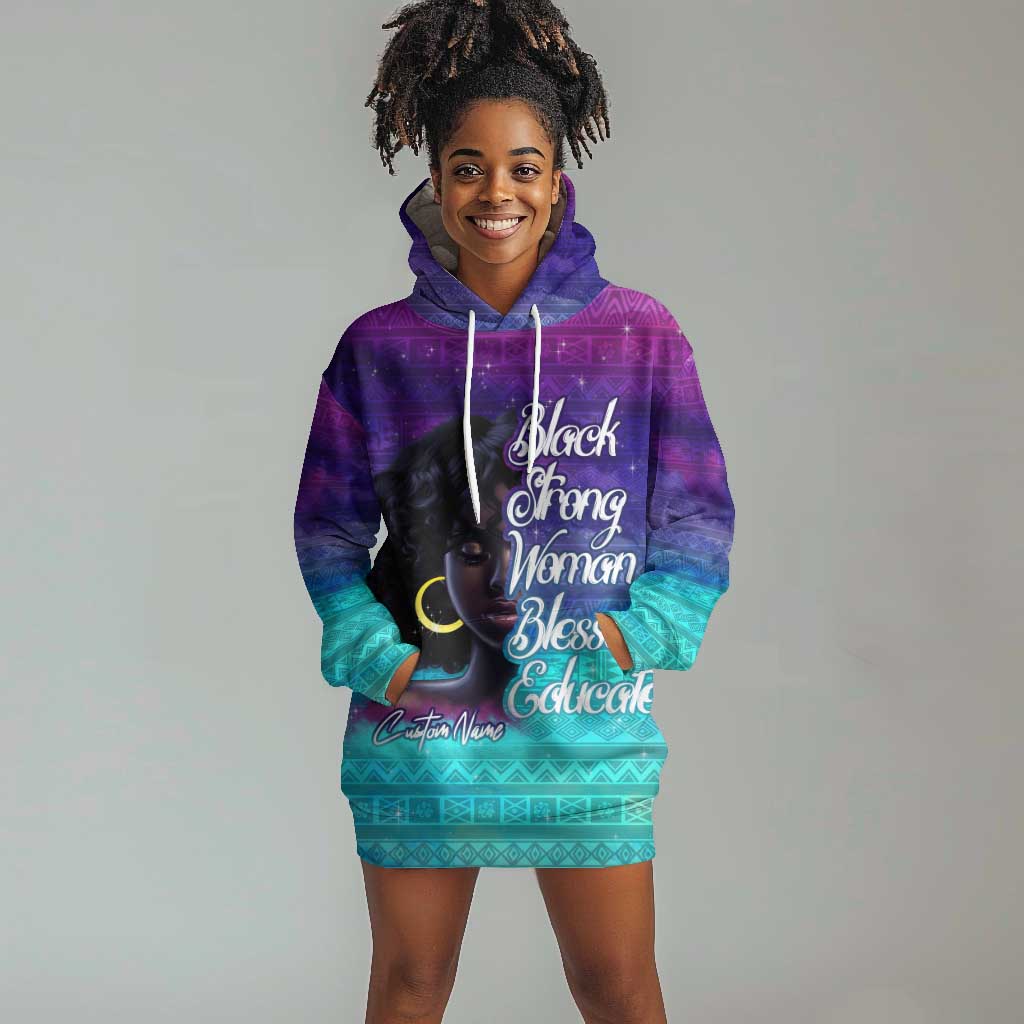 Black Strong Women Blessed Educated Hoodie Dress African Girl