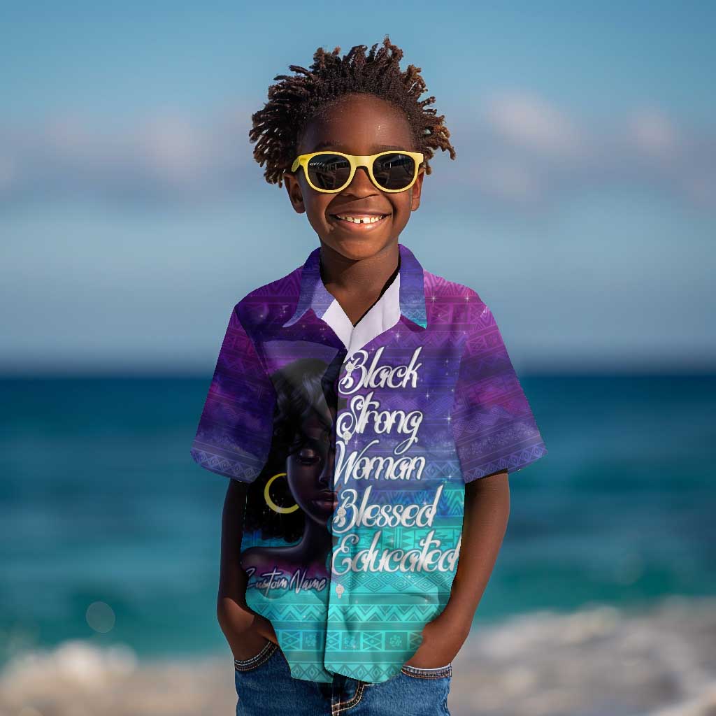 Black Strong Women Blessed Educated Kid Hawaiian Shirt African Girl