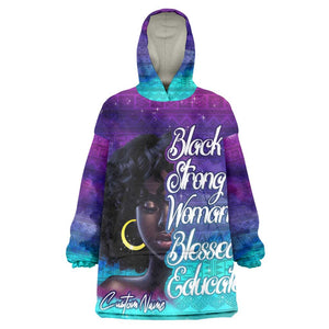 Black Strong Women Blessed Educated KId Wearable Blanket Hoodie African Girl