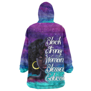 Black Strong Women Blessed Educated KId Wearable Blanket Hoodie African Girl