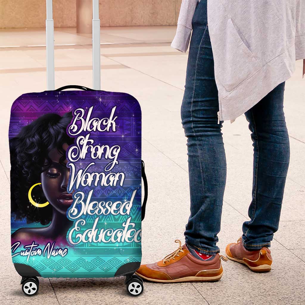 Black Strong Women Blessed Educated Luggage Cover African Girl