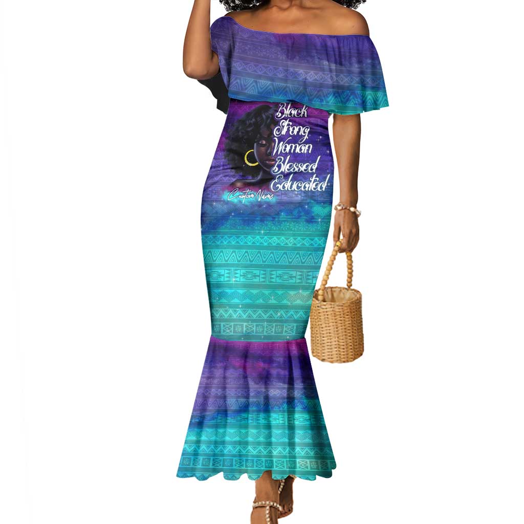 Black Strong Women Blessed Educated Mermaid Dress African Girl