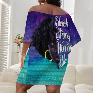 Black Strong Women Blessed Educated Off Shoulder Short Dress African Girl