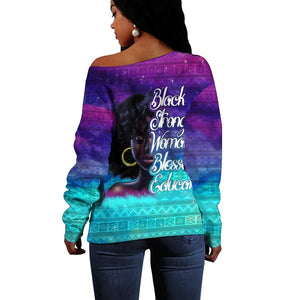 Black Strong Women Blessed Educated Off Shoulder Sweater African Girl