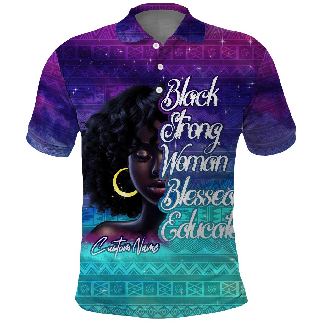 Black Strong Women Blessed Educated Polo Shirt African Girl