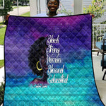 Black Strong Women Blessed Educated Quilt African Girl