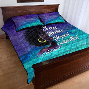 Black Strong Women Blessed Educated Quilt Bed Set African Girl