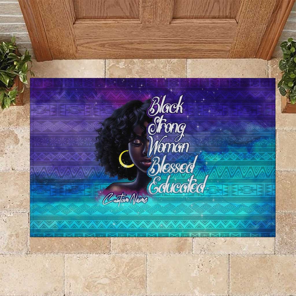 Black Strong Women Blessed Educated Rubber Doormat African Girl