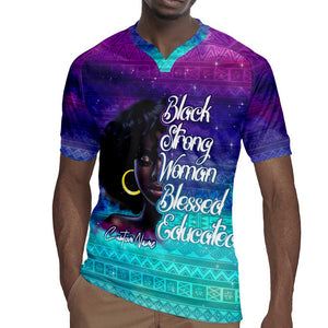 Black Strong Women Blessed Educated Rugby Jersey African Girl