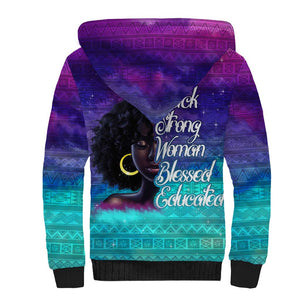 Black Strong Women Blessed Educated Sherpa Hoodie African Girl