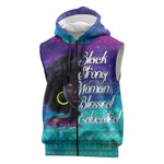 Black Strong Women Blessed Educated Sleeveless Zip Hoodie African Girl - African Pride