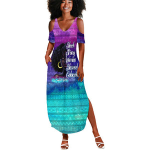 Black Strong Women Blessed Educated Summer Maxi Dress African Girl