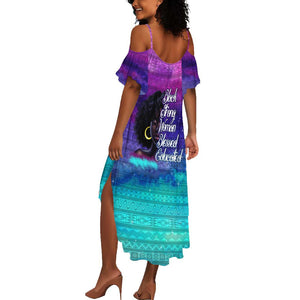 Black Strong Women Blessed Educated Summer Maxi Dress African Girl