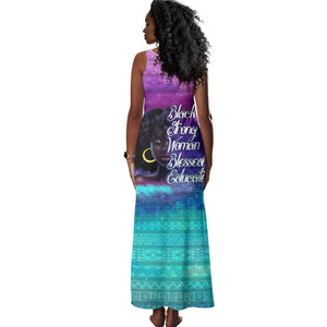 Black Strong Women Blessed Educated Tank Maxi Dress African Girl