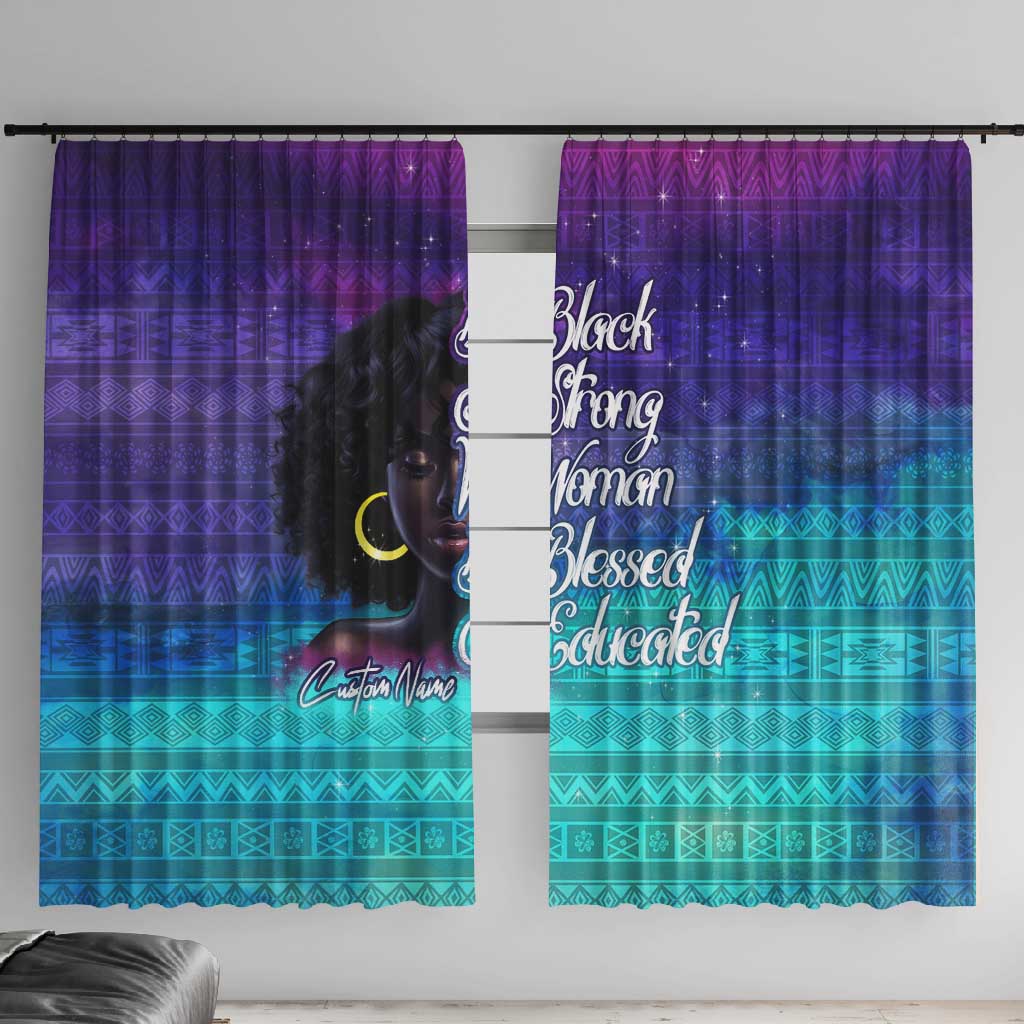 Black Strong Women Blessed Educated Window Curtain African Girl