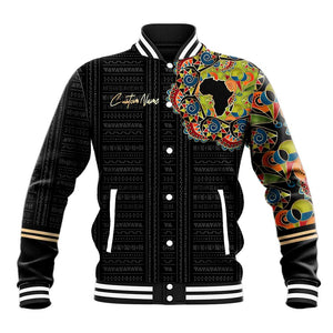 Personalized Sleeve African Pattern Baseball Jacket Multi-Colored DT02