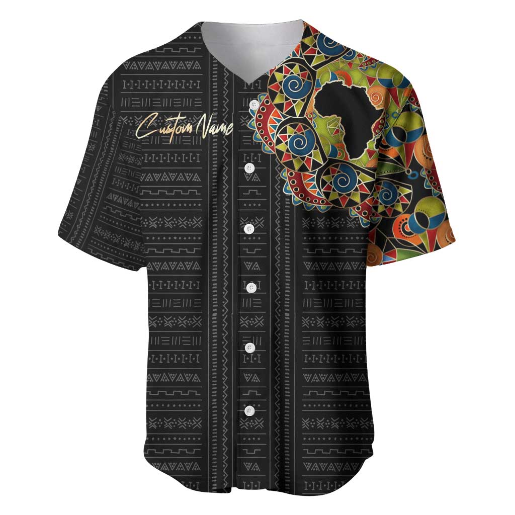 Personalized Sleeve African Pattern Baseball Jersey Multi-Colored