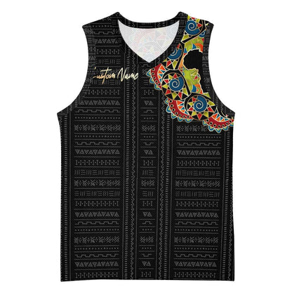 Personalized Sleeve African Pattern Basketball Jersey Multi-Colored DT02
