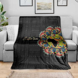 Personalized Sleeve African Pattern Blanket Multi-Colored