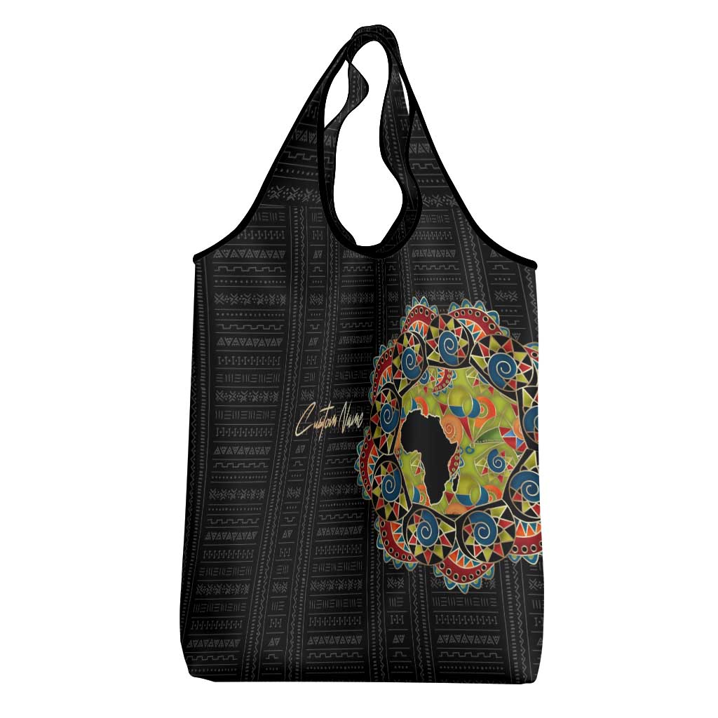 Personalized Sleeve African Pattern Grocery Bag Multi-Colored