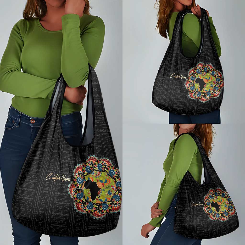 Personalized Sleeve African Pattern Grocery Bag Multi-Colored