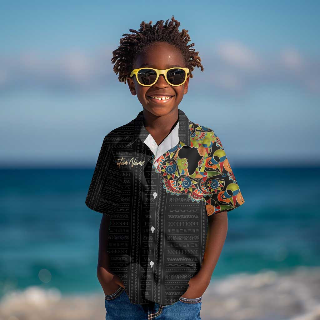 Personalized Sleeve African Pattern Kid Hawaiian Shirt Multi-Colored