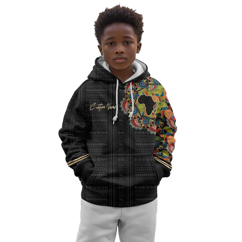 Personalized Sleeve African Pattern Kid Hoodie Multi-Colored