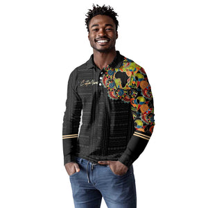 Personalized Sleeve African Pattern Long Sleeve Polo Shirt Multi-Colored