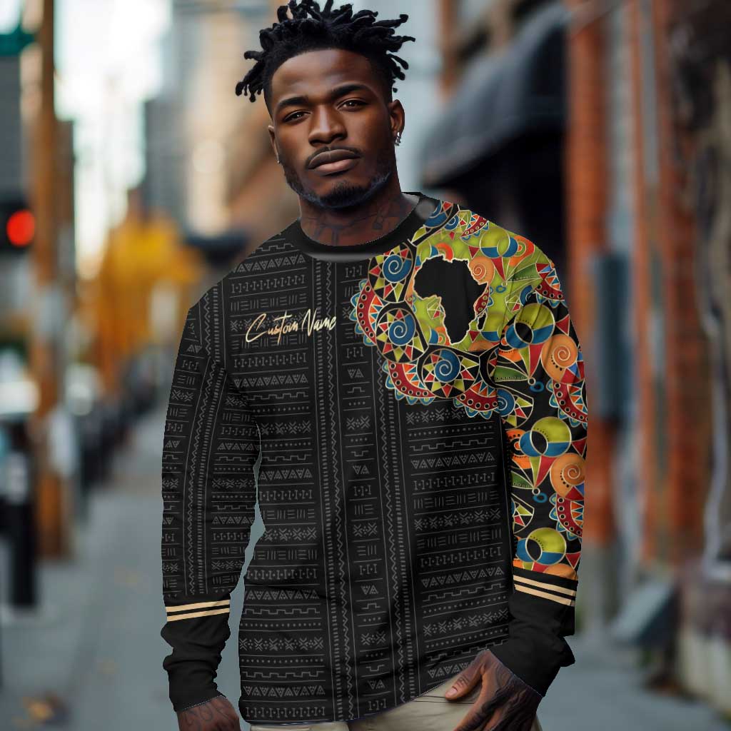Personalized Sleeve African Pattern Long Sleeve Shirt Multi-Colored DT02