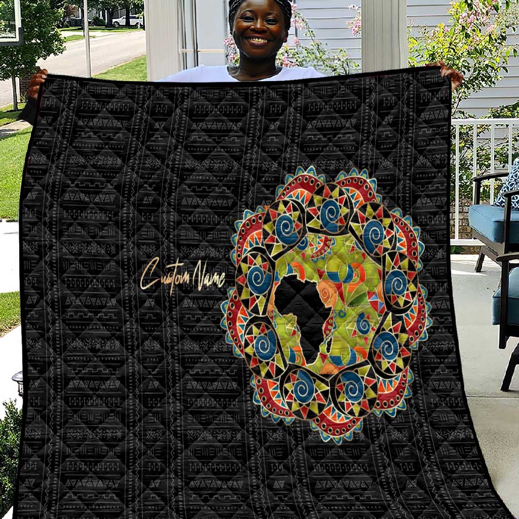 Personalized Sleeve African Pattern Quilt Multi-Colored