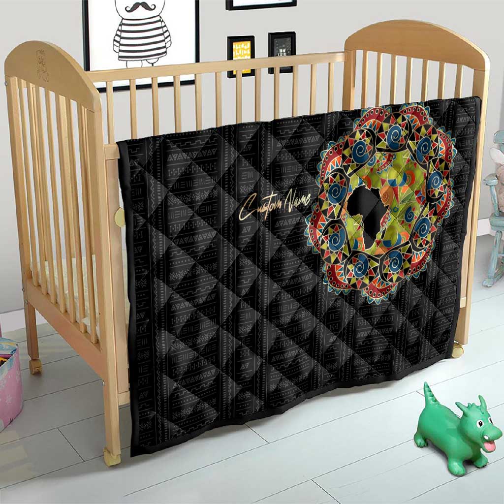 Personalized Sleeve African Pattern Quilt Multi-Colored