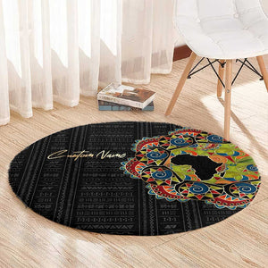 Personalized Sleeve African Pattern Round Carpet Multi-Colored